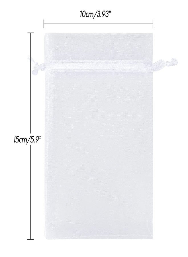 Joycraft 50pcs Organza Bags - 4x6 Inch White Wedding Favor & Jewelry Pouches with Drawstring Mesh Bags for Festival, Makeup, Candy, Desserts - Image 2